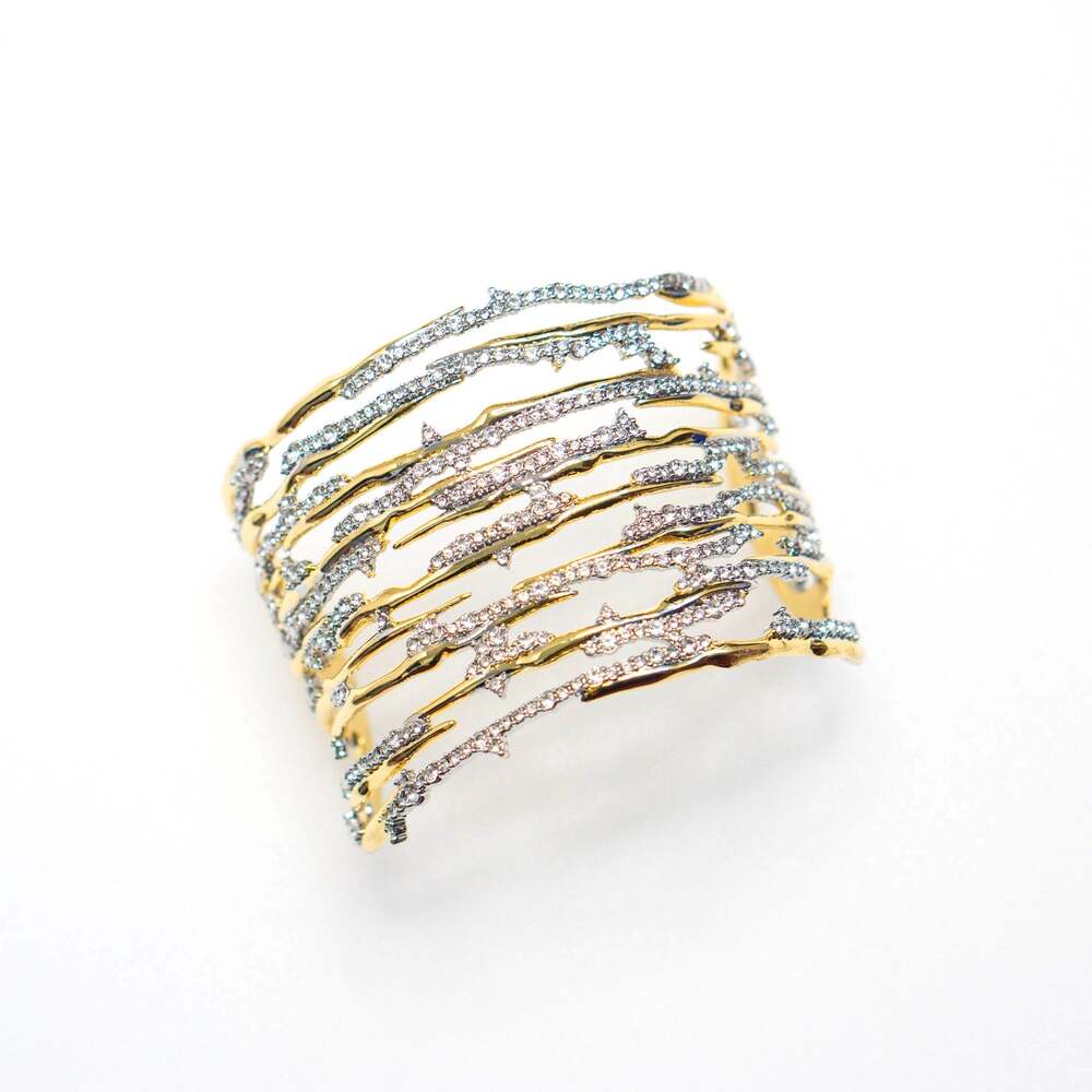 Alexis Bittar Pave Spiked Crystal Cuff Bracelet